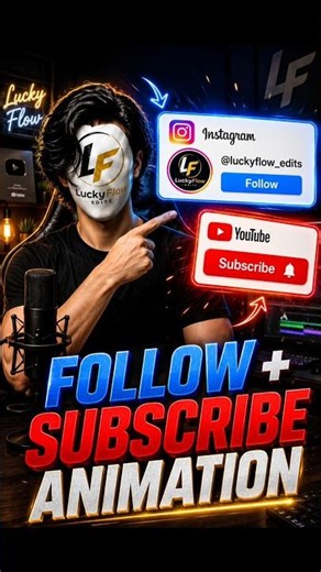 Create Follow & Subscribe Animation in 1 Minute 🚀 #animation