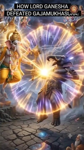 😱 How Did Lord Ganesha Defeat Gajamukhasura? The Epic Divine Battle Explained! 🐘⚔️🕉️ | #Shorts