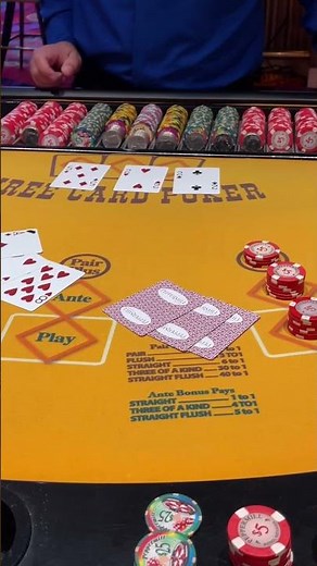 🃏 3 CARD POKER, CAN WE BEAT THE DEALERS PAIR? #vegas #poker #tablegames
