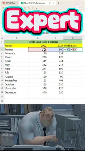 Excel Expert Trick | Calculate Profit and Loss in Excel | Office Excel Pro