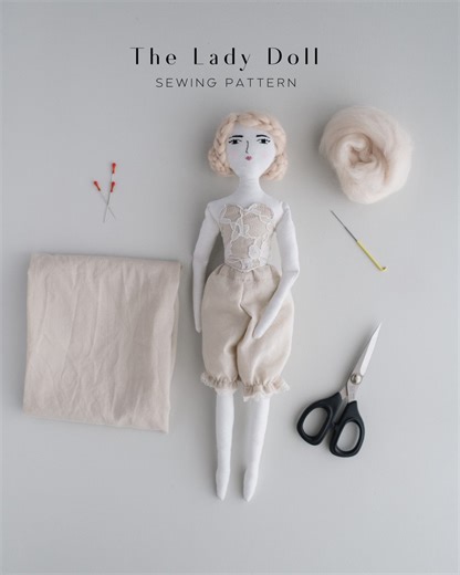 Lady Rag Doll Sewing Pattern: Heirloom Art Doll Tutorial (PDF Digital Download) - Etsy