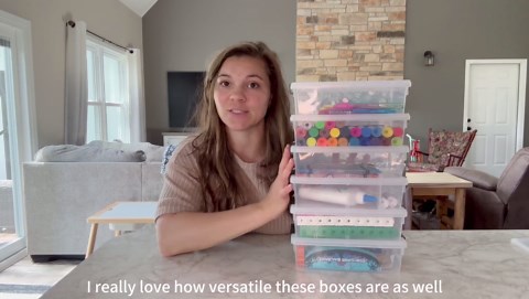 6 Pack Extra Large Pencil Box with Removable Divider, Thickened Pencil Case Bulk, Clear Crayon Marker Organizer Stackable Plastic Small Storage Containers for Pen Craft School Supplies(Grey)