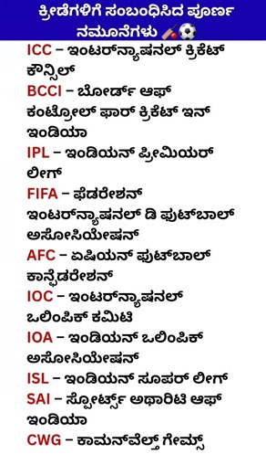 ದಿನನಿತ್ಯ ಬಳಸುವ ಪೂರ್ಣ ರೂಪಗಳು | 90% ಜನರಿಗೆ ತಿಳಿಯದ ಫುಲ್ ಫಾರ್ಮ್‌ಗಳು | Daily Use Full Forms in Kannada