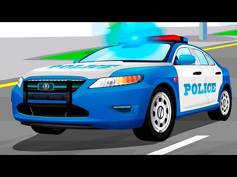 The Blue Police Car help Little Pink Car Kids Animation | Bip Bip Cars & Trucks Cartoon for children