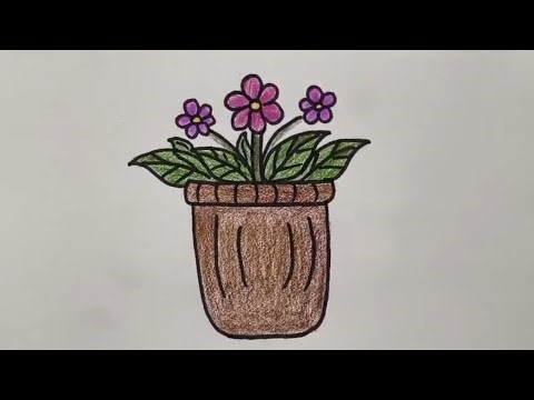 Flower pot drawing🪴🪴 | planter drawing | gamla drawing | easy drawing for kids