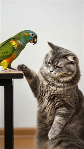 Look at the cat's face when she gets angry😀