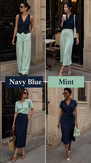 Navy Blue Color Combos 💙✨ #chic #outfitideas #ootdguide #fashion