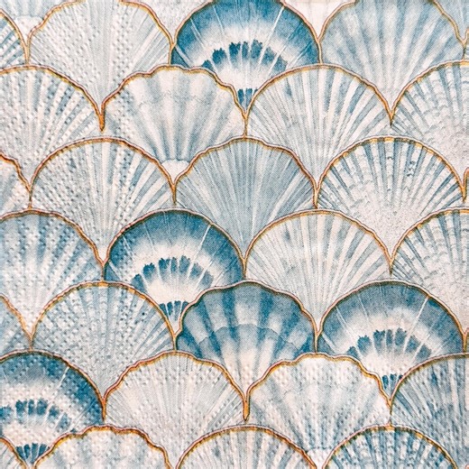 Blue Seashell Decoupage Paper Napkin, Coastal Sea Ocean Coral Scallop Shell Pattern Craft Paper for Summer Beach Wedding Decor 10'' 1PC - Etsy Australia