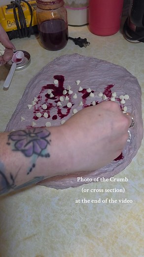 Enjoy this quick little video of me making a Chokecherry & White Chocolate Chip Sourdough Loaf! The syrup I used was homemade by my father-in-law, and I thought it would pair perfectly with white chocolate chips — turns out I was right (as I mentioned earlier this week 😉). There’s a crumb shot at the end of the video, and honestly, I think this loaf turned out super cute. I can’t wait to make it again! #sourdoughbaking #chokecherry #homemadegoodness #bakersofinstagram #sourdoughlove | Erica Ste