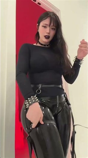 what do we think?do you want more try on vids #tryon #harness #goth #gothgirl #latex