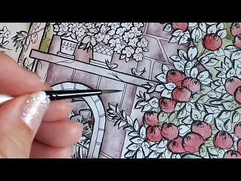 How I Watercolor on Adult Coloring Book Pages | TG Country Gardens | Quick Demo #adultcoloring