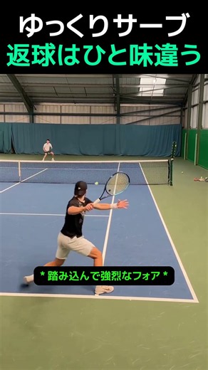 遅く来たサーブのリターンは違った方法で