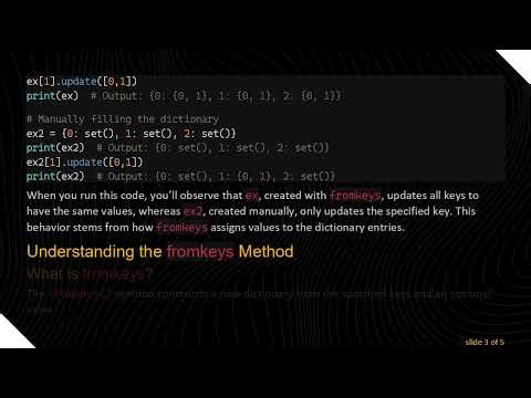 Understanding the fromkeys Method in Python: Why Does It Affect All Dictionary Values?
