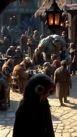 Fantastical creature in a bustling Middle Earth inn - #funny - #middleearth #Mithriler