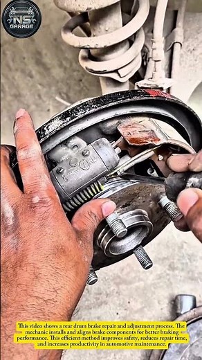 Rear Drum Brake Repair & Adjustment | Fast Car Brake Maintenance#mechanic#shorts #usa