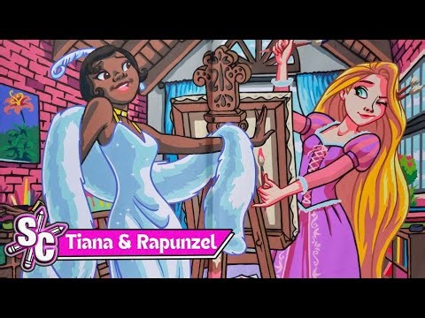 Relaxing Colouring 'Tiana & Rapunzel' Disney Princesses Color By Numbers - Stress Relief Video