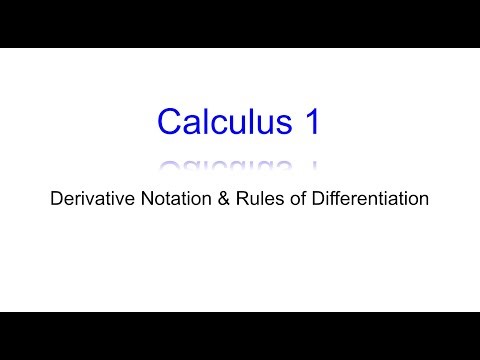 Calculus 1 Rules of Differentiation