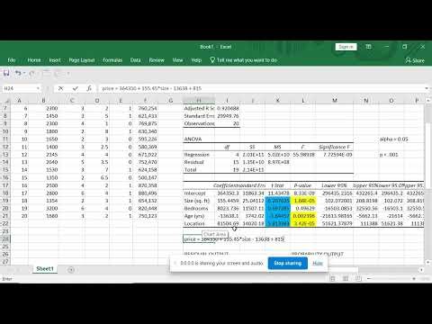 Excel - Multiple Linear Regression (MLR)