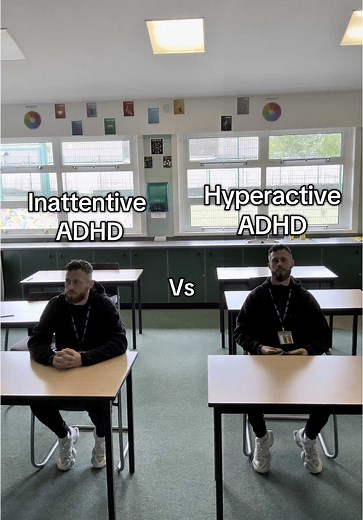 An example of how to identify differences between inattentive and hyperactive ADHD. Plenty of other signs but these are obvious ones you may notice. #adhd #inattentiveadhd #hyperactiveadhd #hyperactivity #school #classroom