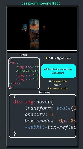 🔥 CSS Hover Zoom Effect | HTML CSS Project