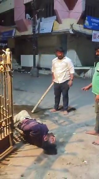 First look at this video, a helpless man is being beaten mercilessly in the middle of the road.This state has been ruled by the non biological leader for the last 3 decades.fringe elements run law & order.Police target here only the oppositions.