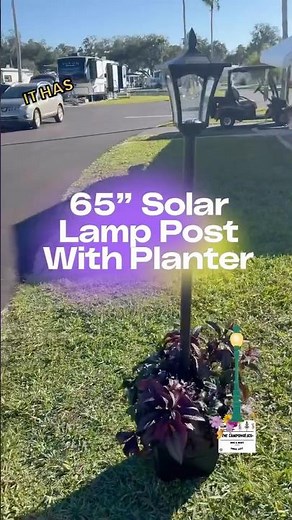 Solar Power Lamp Post With Planter Box