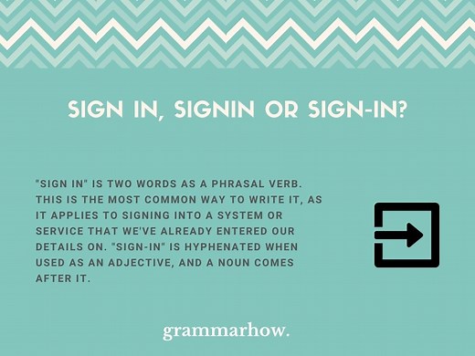 Sign in, Signin or Sign-in? (Helpful Examples)