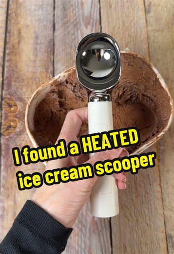 No more bent spoons! This heated ice cream scooper makes service ice cream easy. Get beautiful scoops of ice cream just like at the ice cream shop with a re chargeable heated ice cream scoop. #heatedicecreamscooper #heatedicecreamscoop #tiktokshopjumpstartsale #tiktokshopcreatorpicks #icecreamhacks