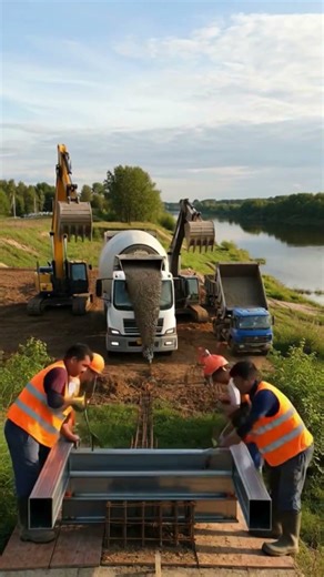 From Empty Land to Riverside Café | Cinematic Construction Time-Lapse #shorts