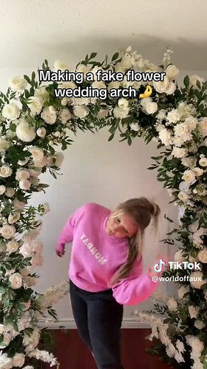 DIY Wedding Flower Arch with Fake Flowers Tutorial