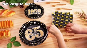 96 Pcs 65th Birthday Decorations for Men 65th Birthday Plates and Napkins Paper Cake Tableware Cheers to 65 Years Old Table Supplies Dinnerware Black Gold Happy Party Favor Decor Women 24 Guests