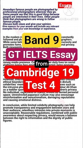 Band 9 GT IELTS Essay Cambridge 19 Test 4 #band9essay #cambridge19 #ieltsessay