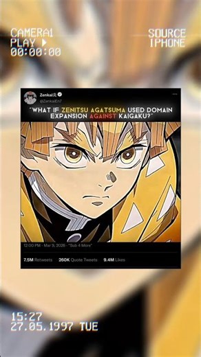 “What If Zenitsu Agatsuma Used Domain Expansion Against Kaigaku? ⚡😳”#anime #shorts