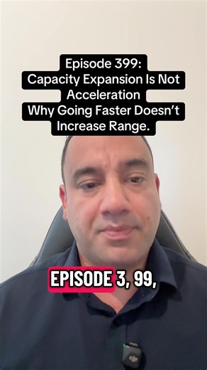 EPISODE 399 — CAPACITY EXPANSION IS NOT ACCELERATION Why Going Faster Doesn’t Increase Range Speed is often mistaken for growth. From a Field Mechanics perspective, acceleration without capacity is compression. Going faster does not increase range. It reduces stability. Capacity expansion and acceleration are different processes. Acceleration: • increases execution speed • amplifies load • raises error rates • stresses structure • shortens sustainability Capacity expansion: • widens holding rang