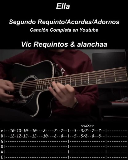@vic_requintos on Instagram: "Ella - Junior H Tutorial Tabs - Segundo Requinto / Acordes / Adornos #requinto #guitar #guitarra #regionalmexicano #corridos #corridostumbados #juniorh"