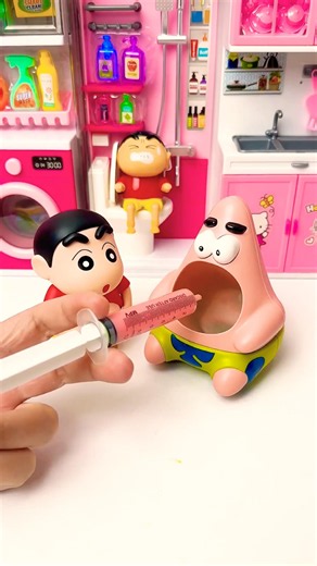slime pink memang enak kata patrick #shinchan #patrick #funny #asmr #slime