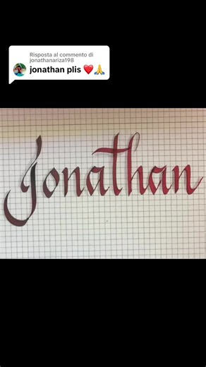 Escribiendo 'Jonathan' en Caligrafía Cursiva