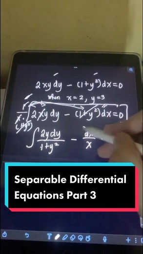 Separable Differential Equation #enginerdmath #math #differentialequations #separableDE #LearnOnTiktok #engineering #calculus #fyp #foryou #education