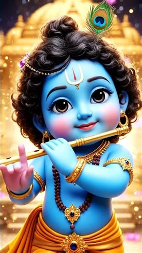 Cute Krishna Bhakti 🙏 | 3D Cartoon God Short | Devotional Reels
