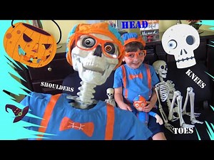 Blippi Skeleton learning parts of the body Halloween Educational video for toddlers / Nursery Rhyme