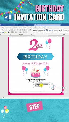 Design a Custom Birthday Invitation Card in Microsoft Word