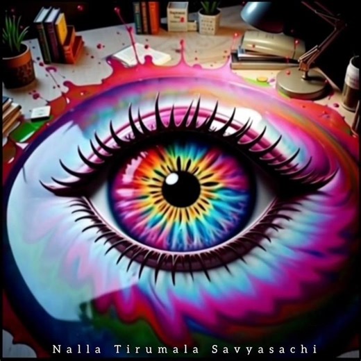 Splashing the colours to form an eye