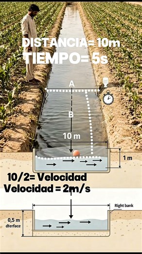 How to measure the flow rate in a rectangular channel simply and quickly #agriculture #plants