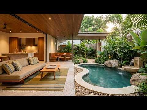 Modern Waterfall Design in Open Tropical Gardens | Form, Flow & Spatial Harmony