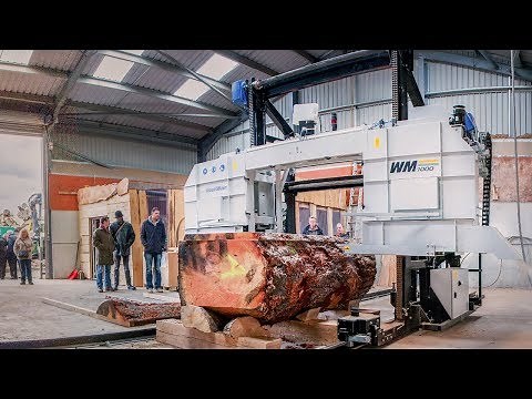 Sawmilling big hardwood logs in Scotland with Wood-Mizer WM1000 Sawmill