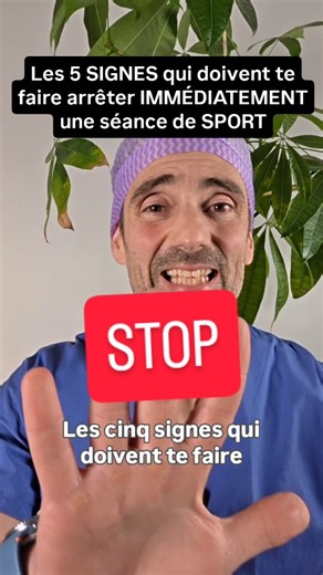 Dr Sébastien Pouy - Cœur et performance on Instagram: "🛑 Les 5 signes qui doivent te faire arrêter une séance de sport Le sport est bénéfique ❤️ 👉 Mais certains symptômes doivent faire lever le pied. Liste non exhaustive, à visée d'illustration et d'information, notamment pour les étudiants para-medicaux et médicaux. 1️⃣ Douleur thoracique / oppression Infarctus du myocarde (IDM) Ischémie myocardique à l’effort Dissection aortique Myocardite 2️⃣ Essoufflement brutal ou inhabituel Œdème aigu du