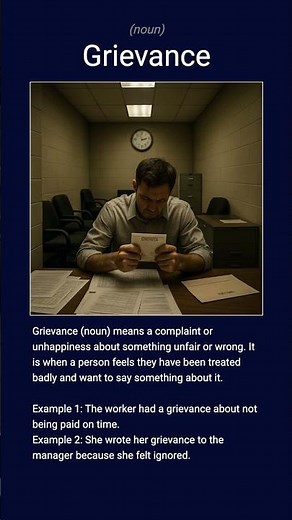 English word 'grievance' noun C1