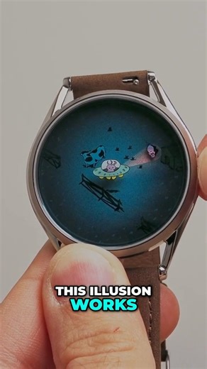 This watch uses an illusion to show the time!