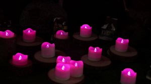 Topstone Remote Control Flameless LED Votive Candles with Timer, CR2450 Battery Powered, Electric Tea Lights for Seasonal and Festival Decoration, Pink Light, 12 pcs