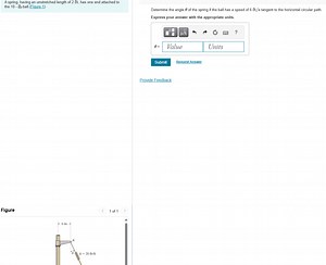 A spring, having an unstretched length of 2 ft, has one end att... | Filo